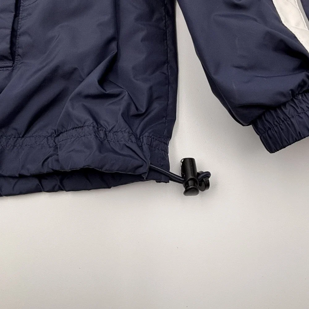 Adidas Windbreaker Jacket Mens XL Navy Blue White Striped Vintage Full Zip Vtg